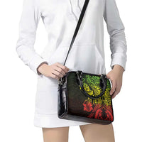 Hawaiian Manta Ray and Hammerhead Shark Tribal Tattoo Shoulder Handbag with Polynesian Tribal Pattern Reggae Style