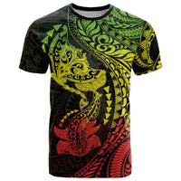 Hawaiian Manta Ray and Hammerhead Shark Tribal Tattoo T Shirt with Polynesian Tribal Pattern Reggae Style LT03 Multicolor - Polynesian Pride