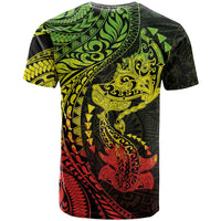 Hawaiian Manta Ray and Hammerhead Shark Tribal Tattoo T Shirt with Polynesian Tribal Pattern Reggae Style LT03 - Polynesian Pride
