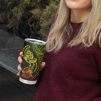 Hawaiian Manta Ray and Hammerhead Shark Tribal Tattoo Tumbler Cup with Polynesian Tribal Pattern Reggae Style LT03 - Polynesian Pride