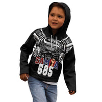 Super Samoa-Six Eight Five to The World Kid Hoodie Traditional Samoan Tattoo Black Color LT03 - Polynesian Pride