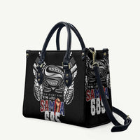 Super Samoa-Six Eight Five to The World Leather Bag Traditional Samoan Tattoo Black Color