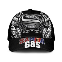 Super Samoa-Six Eight Five to The World Mesh Trucker Cap Traditional Samoan Tattoo Black Color