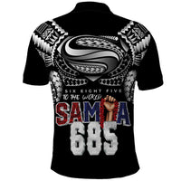 Super Samoa-Six Eight Five to The World Polo Shirt Traditional Samoan Tattoo Black Color LT03 - Polynesian Pride