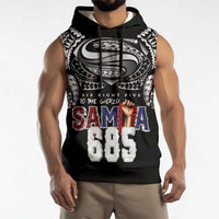 Super Samoa-Six Eight Five to The World Sleeveless Hoodie Traditional Samoan Tattoo Black Color LT03 - Polynesian Pride
