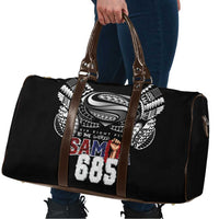 Super Samoa-Six Eight Five to The World Travel Bag Traditional Samoan Tattoo Black Color