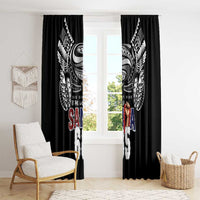 Super Samoa-Six Eight Five to The World Window Curtain Traditional Samoan Tattoo Black Color