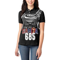 Super Samoa-Six Eight Five to The World Women Polo Shirt Traditional Samoan Tattoo Black Color LT03 - Polynesian Pride