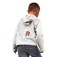 Super Samoa-Six Eight Five to The World Kid Hoodie Traditional Samoan Tattoo All White