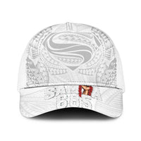 Super Samoa-Six Eight Five to The World Mesh Trucker Cap Traditional Samoan Tattoo All White