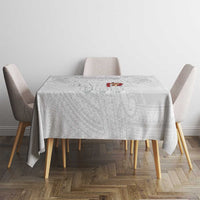 Super Samoa-Six Eight Five to The World Tablecloth Traditional Samoan Tattoo All White LT03 - Polynesian Pride