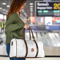 Super Samoa-Six Eight Five to The World Travel Bag Traditional Samoan Tattoo All White