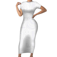 Lotu Tamaiti Samoan Art Tattoo Siapo Pattern Family Matching Short Sleeve Bodycon Dress and Hawaiian Shirt