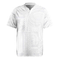 Lotu Tamaiti Samoan Art Tattoo Siapo Pattern Rugby Jersey LT03 White - Polynesian Pride