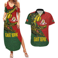 Sepik River Crocodile & Arts Festival Melanesian Pattern Couples Matching Summer Maxi Dress and Hawaiian Shirt