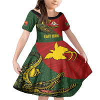 Sepik River Crocodile & Arts Festival Melanesian Pattern Family Matching Mermaid Dress and Hawaiian Shirt LT03 Daughter's Dress Red - Polynesian Pride