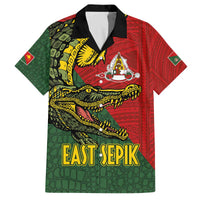 Sepik River Crocodile & Arts Festival Melanesian Pattern Family Matching Puletasi and Hawaiian Shirt LT03 Dad's Shirt - Short Sleeve Red - Polynesian Pride