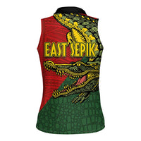 Sepik River Crocodile & Arts Festival Melanesian Pattern Women Sleeveless Polo Shirt LT03 - Polynesian Pride