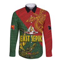 Sepik River Crocodile & Arts Festival Long Sleeve Button Shirt Bird-of-paradise Melanesian Tattoo