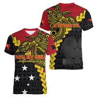 Papua New Guinea Independence Day Women V-Neck T-Shirt Bird-of-paradise Melanesian Tattoo