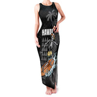 Hawaiian Halloween Skeleton Surfing Family Matching Tank Maxi Dress and Hawaiian Shirt Polynesian Tribal Tattoo and Hawaiian Pattern