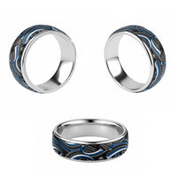 Traditional Samoan Tattoo Art Blue Color Classic Ring - Polynesian Pride