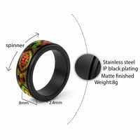 Traditional Samoa Maori Ornament Style Reggae Art Spinner Ring - Polynesian Pride