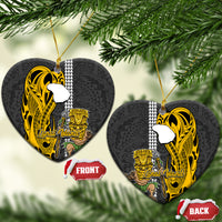 Hawaii Lanai Island Ceramic Ornament Hawaiian Warrior and Kakau Symbols Abstract Tattoo LT03 - Polynesian Pride