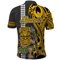 Hawaii Lanai Island Polo Shirt Hawaiian Warrior and Kakau Symbols Abstract Tattoo LT03 - Polynesian Pride