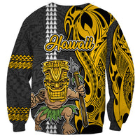 Hawaii Lanai Island Sweatshirt Hawaiian Warrior and Kakau Symbols Abstract Tattoo LT03 - Polynesian Pride
