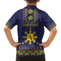 Philippines Merry Christmas Family Matching Off Shoulder Short Dress and Hawaiian Shirt Maligayang Pasko with Parol and Xmas Pattern Barong Style LT03 - Polynesian Pride