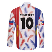 Custom Philippines Champions Football Jersey Family Matching Off The Shoulder Long Sleeve Dress and Hawaiian Shirt