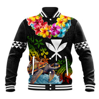 Hawaii Lei Day Baseball Jacket Hibiscus Wreath and Polynesian Pattern