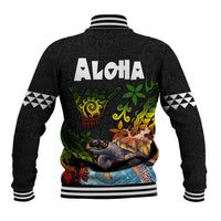 Hawaii Lei Day Baseball Jacket Hibiscus Wreath and Polynesian Pattern