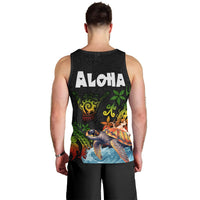 Hawaii Lei Day Men Tank Top Hibiscus Wreath and Polynesian Pattern LT03 - Polynesian Pride