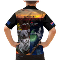 Australia and New Zealand ANZAC Day Family Matching Mermaid Dress and Hawaiian Shirt Tui Bird and Koala mix Maori and Aboriginal Pattern LT03 - Polynesian Pride