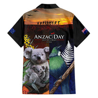 Australia and New Zealand ANZAC Day Family Matching Off The Shoulder Long Sleeve Dress and Hawaiian Shirt Tui Bird and Koala mix Maori and Aboriginal Pattern
