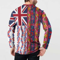 Hawaiian Lei Button Sweatshirt National Flag Striped Style LT03 - Polynesian Pride