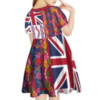 Hawaiian Lei Kid Short Sleeve Dress National Flag Striped Style