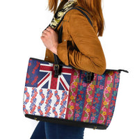 Hawaiian Lei Leather Tote Bag National Flag Striped Style