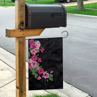 Hawaiian Hibiscus and Art Polynesian Tattoo Garden Flag Black Color