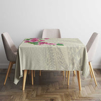 Hawaiian Hibiscus and Art Polynesian Tattoo Tablecloth Beige Color LT03 - Polynesian Pride