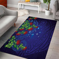 Matariki New Zealand Maori and Pohutukawa Area Rug Galaxy Blue Sky Style LT03 - Polynesian Pride
