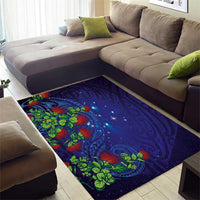 Matariki New Zealand Maori and Pohutukawa Area Rug Galaxy Blue Sky Style LT03 - Polynesian Pride