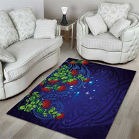 Matariki New Zealand Maori and Pohutukawa Area Rug Galaxy Blue Sky Style LT03 - Polynesian Pride