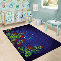 Matariki New Zealand Maori and Pohutukawa Area Rug Galaxy Blue Sky Style LT03 - Polynesian Pride