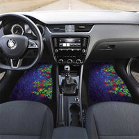 Matariki New Zealand Maori and Pohutukawa Car Mats Galaxy Blue Sky Style LT03 Set 2pcs - Front Blue - Polynesian Pride