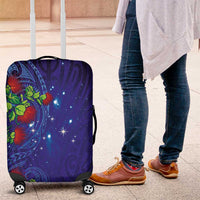 Matariki New Zealand Maori and Pohutukawa Luggage Cover Galaxy Blue Sky Style LT03 Blue - Polynesian Pride