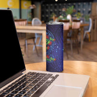 Matariki New Zealand Maori and Pohutukawa Skinny Tumbler Galaxy Blue Sky Style LT03 - Polynesian Pride