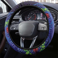 Matariki New Zealand Maori and Pohutukawa Steering Wheel Cover Galaxy Blue Sky Style LT03 - Polynesian Pride